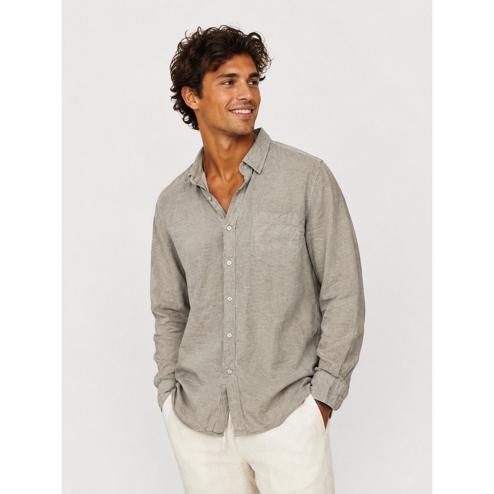 Chaps Seacoast Wash Linen Cotton Long Sleeve Button Up Shirt XL NWOT New